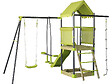 HABITAT ET JARDIN - Aire de jeu portique en métal avec toboggan et bac a sable "Sohane"  - Vert - vignette