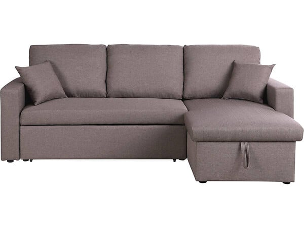 HABITAT ET JARDIN - Canapé d'angle convertible/ réversible avec coffre "Alain" - 3 places - Taupe - large