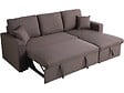 HABITAT ET JARDIN - Canapé d'angle convertible/ réversible avec coffre "Alain" - 3 places - Taupe - vignette