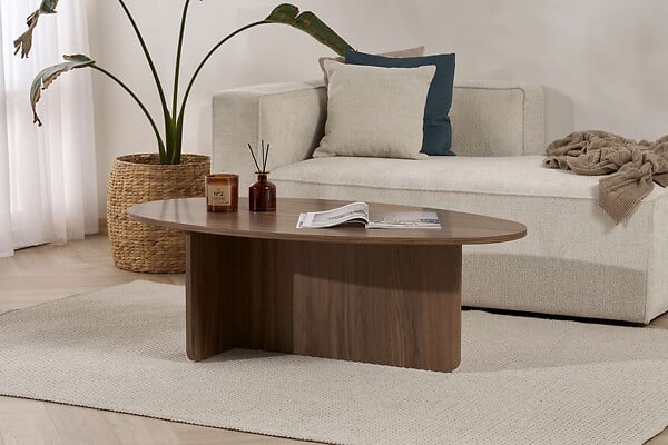 HABITAT ET JARDIN - Table basse en bois "Orba" - 120 x 65 x 40 cm - Noyer - large