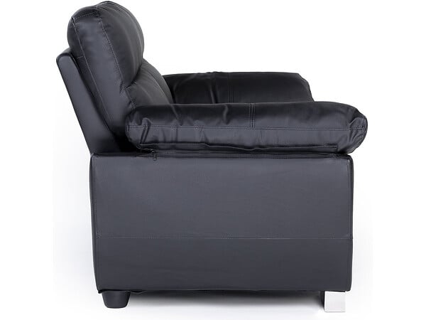 HABITAT ET JARDIN - Canapé fixe en cuir reconstitué et PVC "Dallas" - 169 x 88 x 90 cm - 2 places - Noir - large
