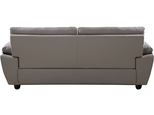 HABITAT ET JARDIN - Canapé fixe en cuir reconstitué et PVC " Dallas" - 210 x 88 x 90 cm - 3 places - Gris/Blanc - large