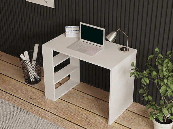 HABITAT ET JARDIN - Bureau en bois "Cool" - 90 x 50 x 70 cm - Blanc - large