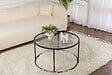 HABITAT ET JARDIN - Table basse en métal "Aurum" - 80 x 80 x 43 cm - Noir Gris - vignette