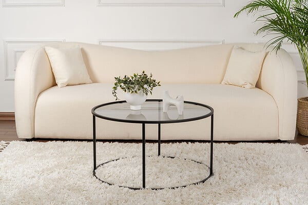 HABITAT ET JARDIN - Table basse en métal "Aurum" - 80 x 80 x 43 cm - Noir Gris - large