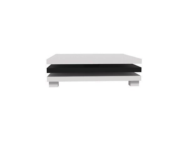 HABITAT ET JARDIN - Table basse "Elena" - 80 x 80 x 32 cm - Blanc / Noir - large