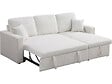 HABITAT ET JARDIN - Canapé d'angle convertible/reversible avec coffre "Alain" - 3 places - Bouclettes -  Blanc - vignette