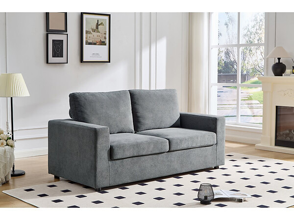 HABITAT ET JARDIN - Canapé convertible express en tissu "Elena" - 3 places - Couchage 140 cm - Gris - large
