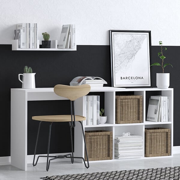 HABITAT ET JARDIN - Bureau en bois "Jack" - 145 x 45 x 74 cm - Chêne blanc - large