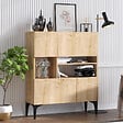 HABITAT ET JARDIN - Buffet en bois "Krista" - 100 x 35 x 125 cm - Chêne Saphir - vignette