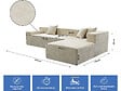 HABITAT ET JARDIN - Canapé d'angle en tissu texturé "Tessaro" - 4 places - Beige - vignette