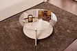 HABITAT ET JARDIN - Table basse en bois "Clara" - 75 x 75 x 40 cm - TravertinTransparent - vignette