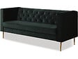 HABITAT ET JARDIN - Canapé fixe en velours "Bruce" - 196 x 76 x 82 cm - 3 places - Vert foncé - vignette
