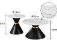 HABITAT ET JARDIN - Lot de 2 tables basses gigognes en céramique "Lune" - 70 x 70 x 42 cm - Gris/Blanc - vignette