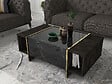 HABITAT ET JARDIN - Table basse en bois "Veyron" - 103 x 60 x 37 cm - NoirOr - vignette