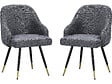HABITAT ET JARDIN - Lot de 2 chaises en tissu "Harmony" - 54 x 57 x 90 cm - Gris - vignette