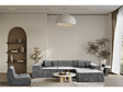 HABITAT ET JARDIN - Canapé droit modulable avec ottoman en tissu texturé "Lusso" - 4 places - Gris - vignette