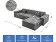 HABITAT ET JARDIN - Canapé droit modulable avec ottoman en tissu texturé "Lusso" - 4 places - Gris - vignette