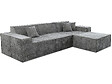 HABITAT ET JARDIN - Canapé droit modulable avec ottoman en tissu texturé "Lusso" - 4 places - Gris - vignette