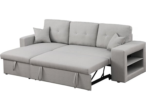 HABITAT ET JARDIN - Canapé d'angle convertible/réversible "Axel" - 3 places - Gris clair - large