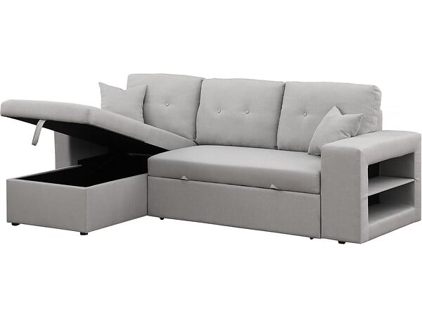 HABITAT ET JARDIN - Canapé d'angle convertible/réversible "Axel" - 3 places - Gris clair - large