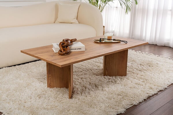 HABITAT ET JARDIN - Table basse en bois "Sabin" - 60 x 119 x 40 cm - Pin atlantique - large
