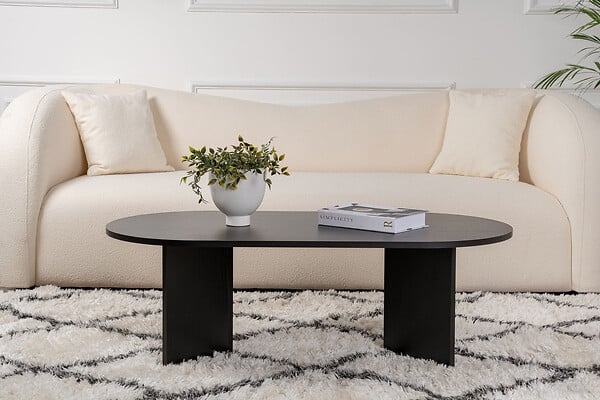 HABITAT ET JARDIN - Table basse en bois "Sable" - 60 x 119 x 40 cm - Bois Noir - large