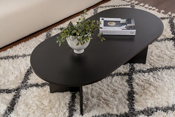 HABITAT ET JARDIN - Table basse en bois "Sable" - 60 x 119 x 40 cm - Bois Noir - large