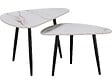 HABITAT ET JARDIN - Lot de 2 tables basses gigognes en céramique "Terra" - 49 x 79 x 56 cm - Blanc - vignette
