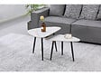 HABITAT ET JARDIN - Lot de 2 tables basses gigognes en céramique "Terra" - 49 x 79 x 56 cm - Blanc - vignette