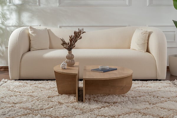 HABITAT ET JARDIN - Table basse en bois "Orion" - 90 x 60 x 30 cm - Chêne miel - large