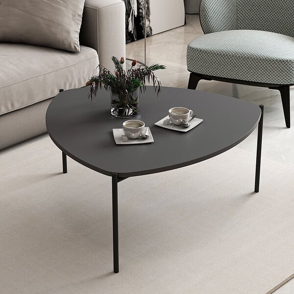 HABITAT ET JARDIN - Table basse en bois "Lenny" - 90 x 89 x 40 cm - Anthracite - large