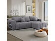 HABITAT ET JARDIN - Canapé d'angle convertible tissu chenille 3 places - "Trocadero" - Gris - vignette