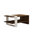 HABITAT ET JARDIN - Table basse en bois "Gaye" - 80 x 50 x 35 cm - Noyer, Blanc - vignette
