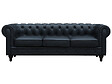 HABITAT ET JARDIN - Canapé fixe Chesterfield "Aliza" - 208 x 82 x 70 cm - 3 places - Noir - vignette