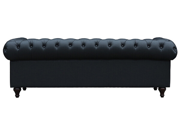 HABITAT ET JARDIN - Canapé fixe Chesterfield "Aliza" - 208 x 82 x 70 cm - 3 places - Noir - large