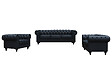 HABITAT ET JARDIN - Canapé fixe Chesterfield "Aliza" - 208 x 82 x 70 cm - 3 places - Noir - vignette