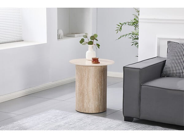 HABITAT ET JARDIN - table d'appoint, bout de canapé, table de chevet en céramique "Eclat" - 50 x 50 cm - Marron - large
