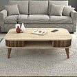 HABITAT ET JARDIN - Table basse en bois "Eylul" - 105 x 60 x 35 cm - Travertin - vignette