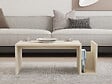 HABITAT ET JARDIN - Table basse en bois "Memo" - 86 x 50 x 32 cm - Travertin - vignette