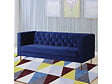 HABITAT ET JARDIN - Canapé fixe en velours "Bruce" - 196 x 76 x 82 cm - 3 places - Bleu foncé - vignette