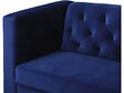 HABITAT ET JARDIN - Canapé fixe en velours "Bruce" - 196 x 76 x 82 cm - 3 places - Bleu foncé - vignette