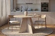 HABITAT ET JARDIN - Table à manger en bois "Virella" - 120 x 120 x 75 cm - Travertin - vignette