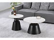 HABITAT ET JARDIN - Lot de 2 tables basses gigognes en céramique "Vulca" - 70 x 70 x 43 cm - Blanc - vignette
