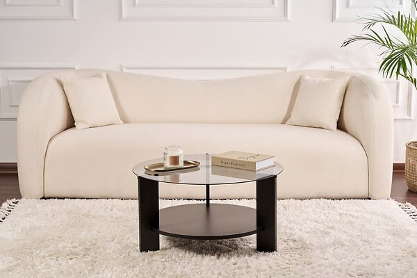HABITAT ET JARDIN - Table basse en bois "Clara" - 75 x 75 x 40 cm - Bois NoirFumée - large