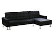 HABITAT ET JARDIN - Canapé d'angle convertible et réversible "Theo" - 260 x 82/144 x 81 cm - 4 places - Noir - vignette