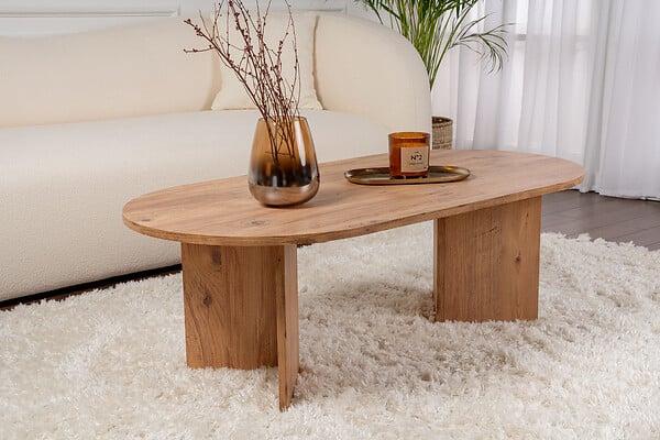 HABITAT ET JARDIN - Table basse en bois "Sable" - 60 x 119 x 40 cm - Pin atlantique - large