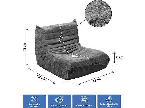 HABITAT ET JARDIN - Lot de 3 chauffeuses pour canapé modulables en tissu texturé "Velasca" - Gris - large