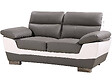 HABITAT ET JARDIN - Canapé fixe en cuir reconstitué et PVC " Dallas" - 169 x 88 x 90 cm - 2 places - Gris/Blanc - vignette