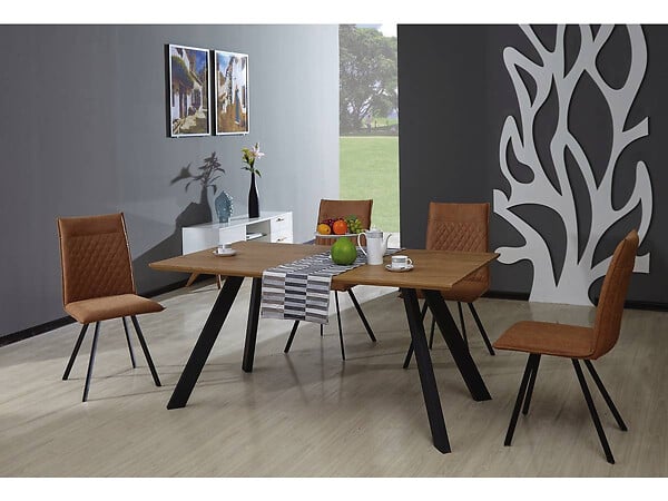HABITAT ET JARDIN - Table repas "Manhattan" Chêne / Noir - 160 x 90 x 75,5 cm - large